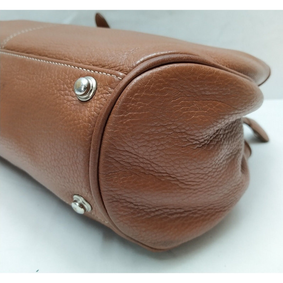 Dooney & Bourke Brown Pebbled Leather Carryall Top Handle Satchel Bag - Picture 8 of 16